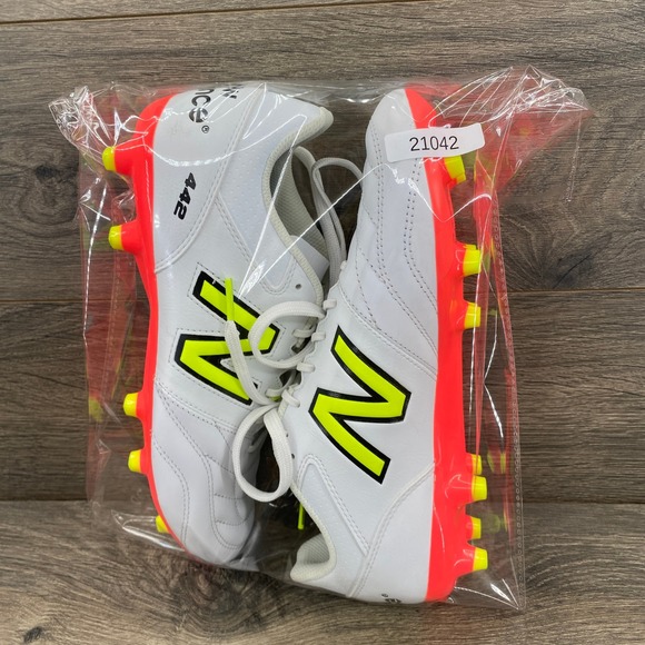 New Balance 442 Team Mens Soccer Cleats White Neon Yellow Red Size 8 US M - Picture 10 of 10